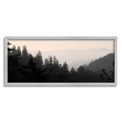 Stupell Woodland Forest Nature Silhouette Warm Sky Mountains Framed Wall Art, Design by Lori Deiter