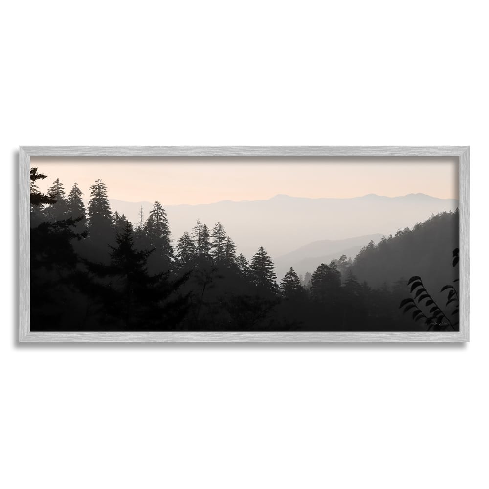 Stupell Woodland Forest Nature Silhouette Warm Sky Mountains Framed Wall Art, Design by Lori Deiter