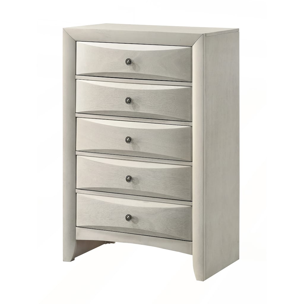1pc Contemporary Neutral White Finish Curved Drawer