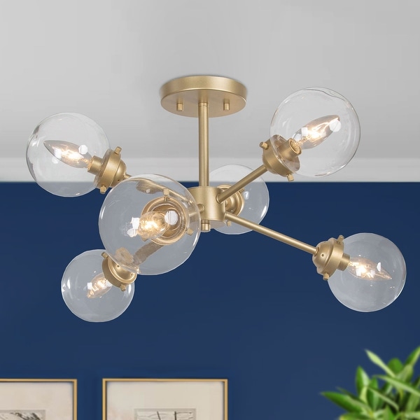 mid century semi flush light