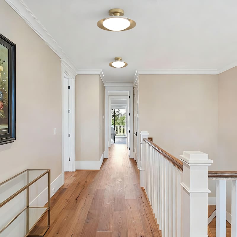 11.8-in W LED Compatible Mid-Century Modern Semi Flush Mount Ceiling Light