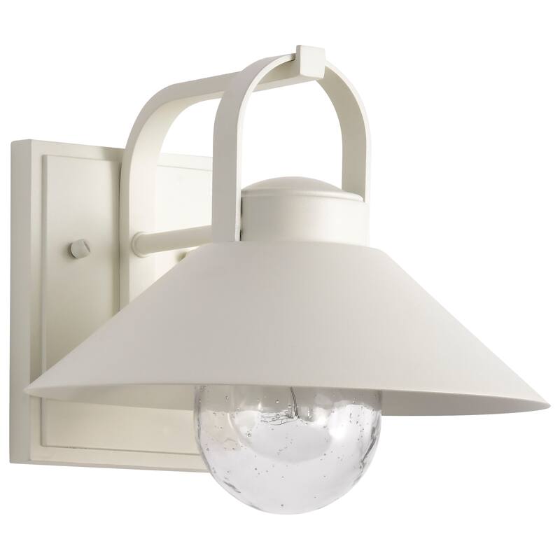 Ridge Medium Outdoor Lantern White Finish Clear Seeded Glass