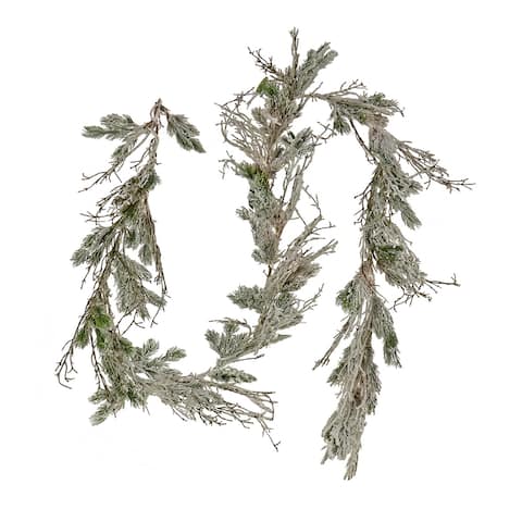 National Tree Company, 9' Christmas Trimmed Snowy Twig Garland - Brown - Brown