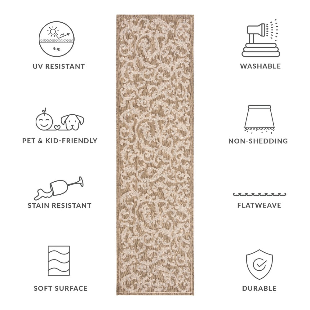 SAFAVIEH Courtyard Mily Indoor /Outdoor Waterproof Patio Backyard Rug