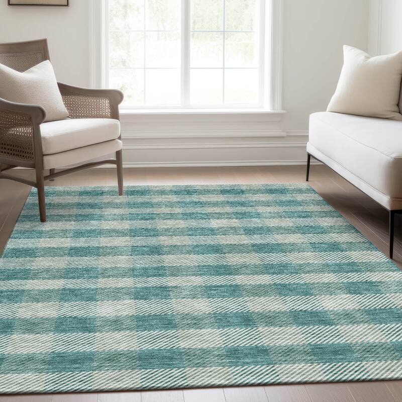 Premium Washable Super Soft Plaid Mayfield Rug