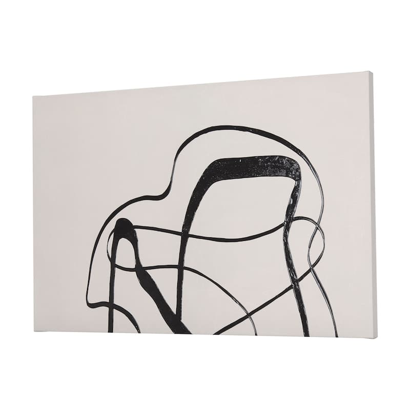 Free Lines Creamy (45 x 30)(Set of 3) Canvas Art Print