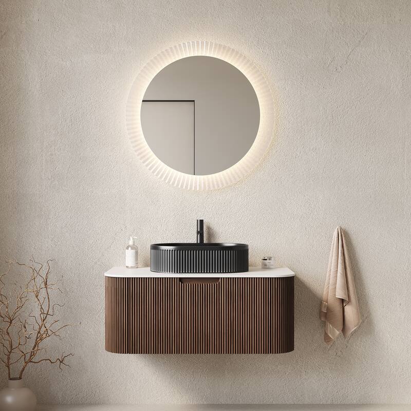 Wall-Mounted Bathroom Vanity with Sink
