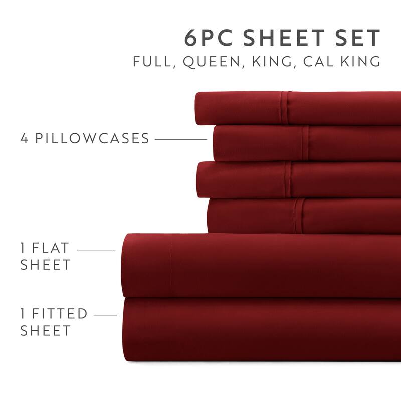 Becky Cameron Double Brushed Deep Pocket 6 Piece Sheet Set