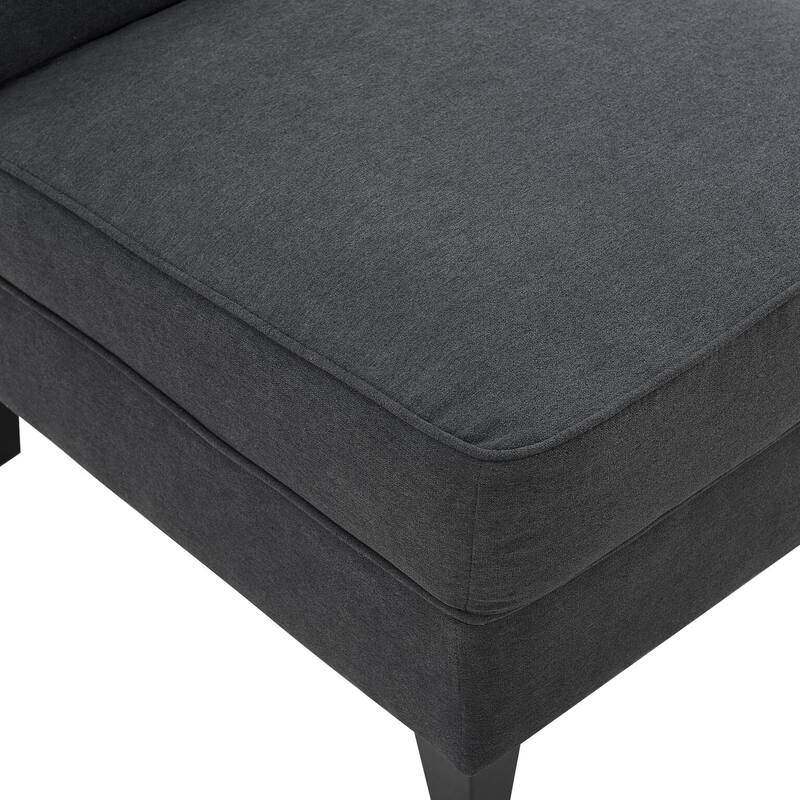 Serta Copenhagen Tufted Armless Accent Chair with Cushioned Seat and Padded Back, Slipper Chair, Compact Profile, Sleek Lines