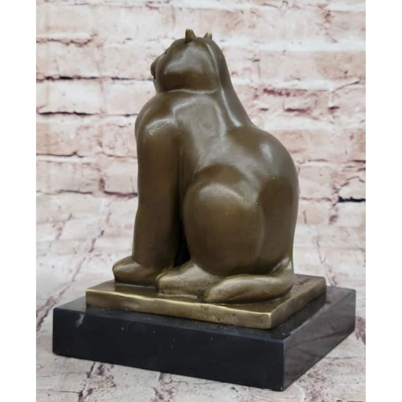 Fat Cat Gato Bronze Statue Sculpture Modern Art Figure After Fernando Botero