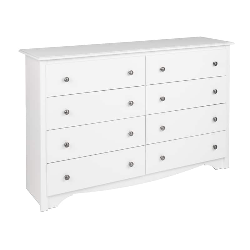 Prepac Sonoma 8 Drawer Double Dresser for Bedroom, Wide Chest of Drawers, Traditional Bedroom Furniture