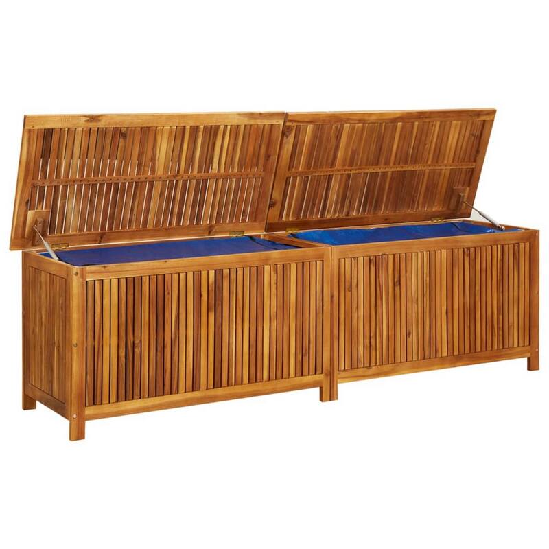 Misty Outdoor Storage Box, 79 Inch Natural Brown Solid Acacia Wood