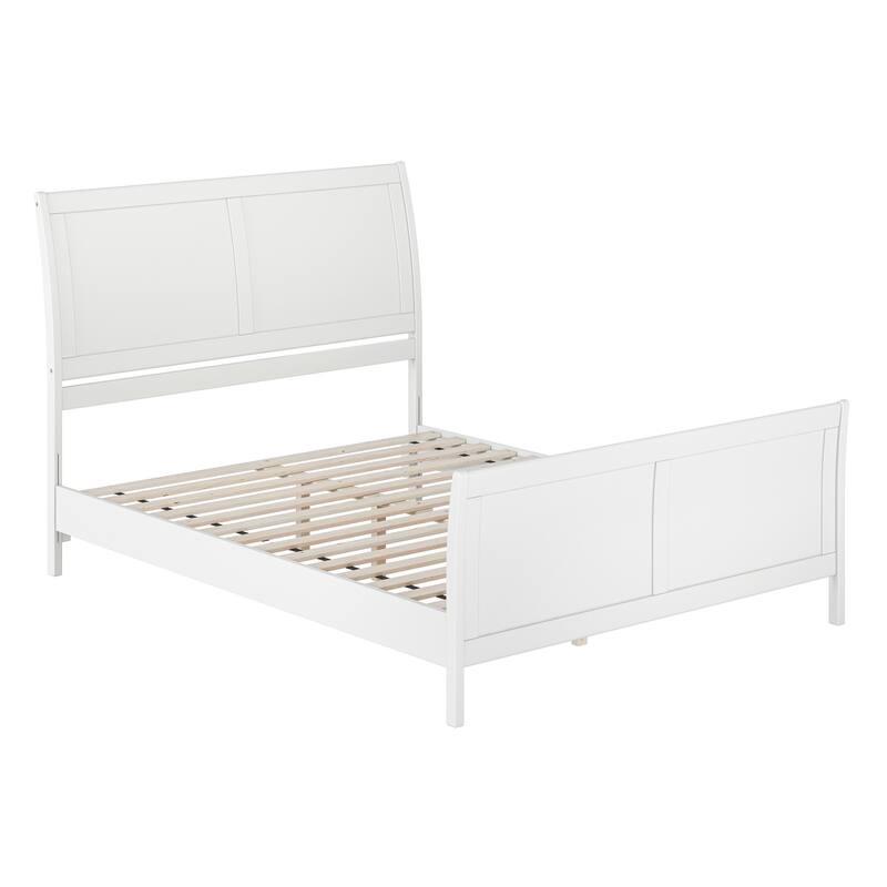 Valencia Solid Wood Low Profile Sleigh Platform Bed with Matching Footboard