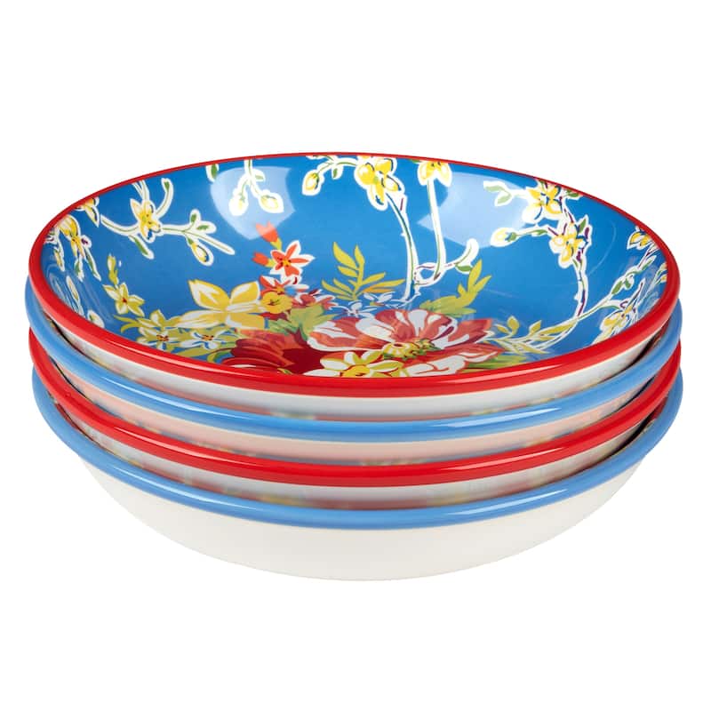 Certified International Blossom Set of 4 Soup Bowls - 9" Diam x 2"