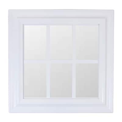 Mullions Windowpane Square Wall Mirror - 16.5" - White
