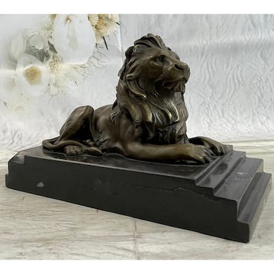 Large Barye African Imitative Lioness Imitative Lion Wild Life Animal Bronze Sculpture Statue Decor
