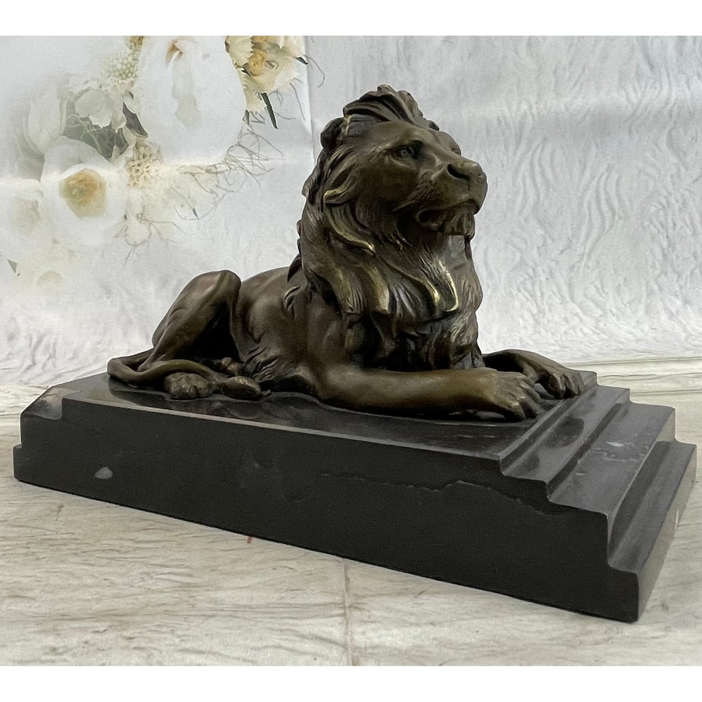 Large Barye African Imitative Lioness Imitative Lion Wild Life Animal Bronze Sculpture Statue Decor