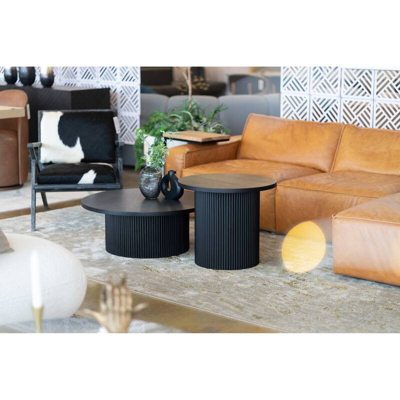 Modrest - Rawlins Modern Mid Century Black Ash Round Coffee Table