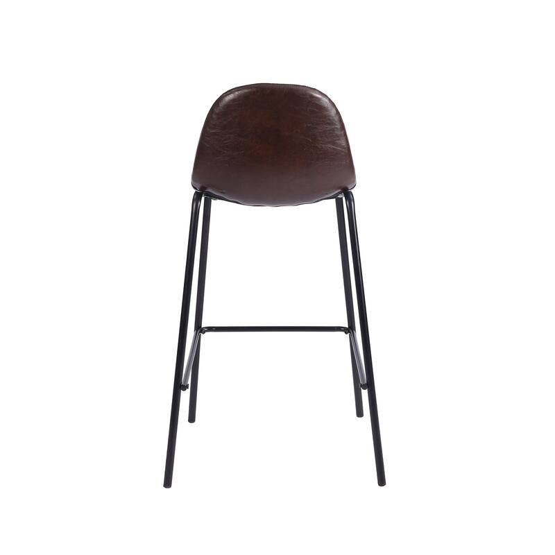 Porthos Home Tuca Bar Stools Set Of 2, PU Leather Upholstery, Iron Legs