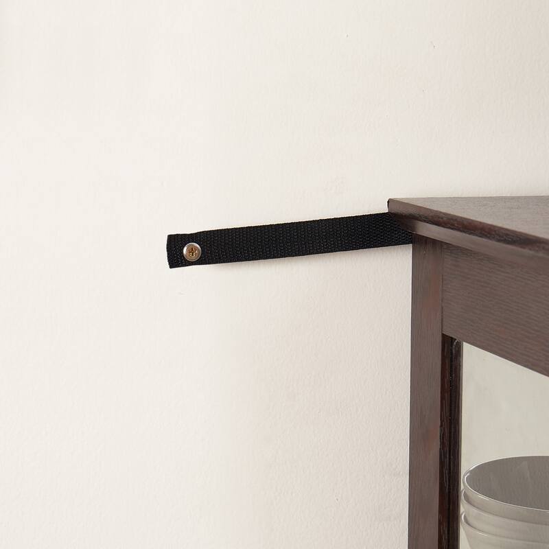 GDFStudio - Traditional Storage Lighted Curio Display Cabinet with Glass Doors and Drawer