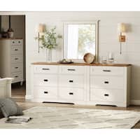 knee length dresses for ladies WLIVE Wide 6-Drawer Modern Horizontal Wood Dresser main image 1