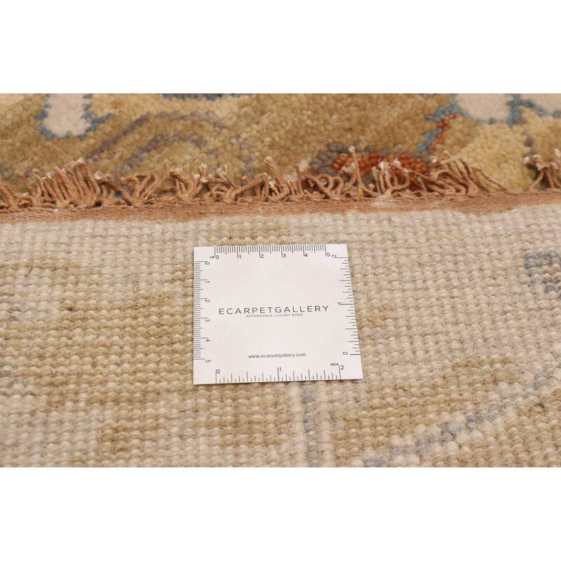 ECARPETGALLERY Hand-knotted Modern Oushak Khaki Wool Rug - 8'1 x 9'11