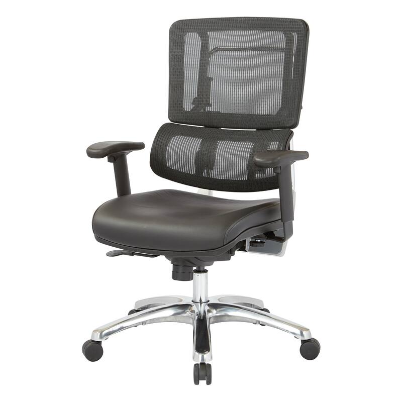 Black Mesh Back with Custom Fabric Seat and Chrome Base