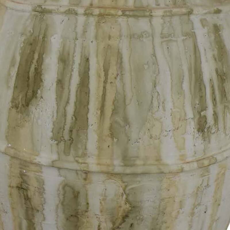 Sye Garden Planter, 29 Inch Tall Round Pot, Earthy Beige Terracotta