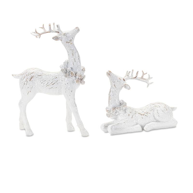Winter Deer Figurine (Set of 2) - N/A