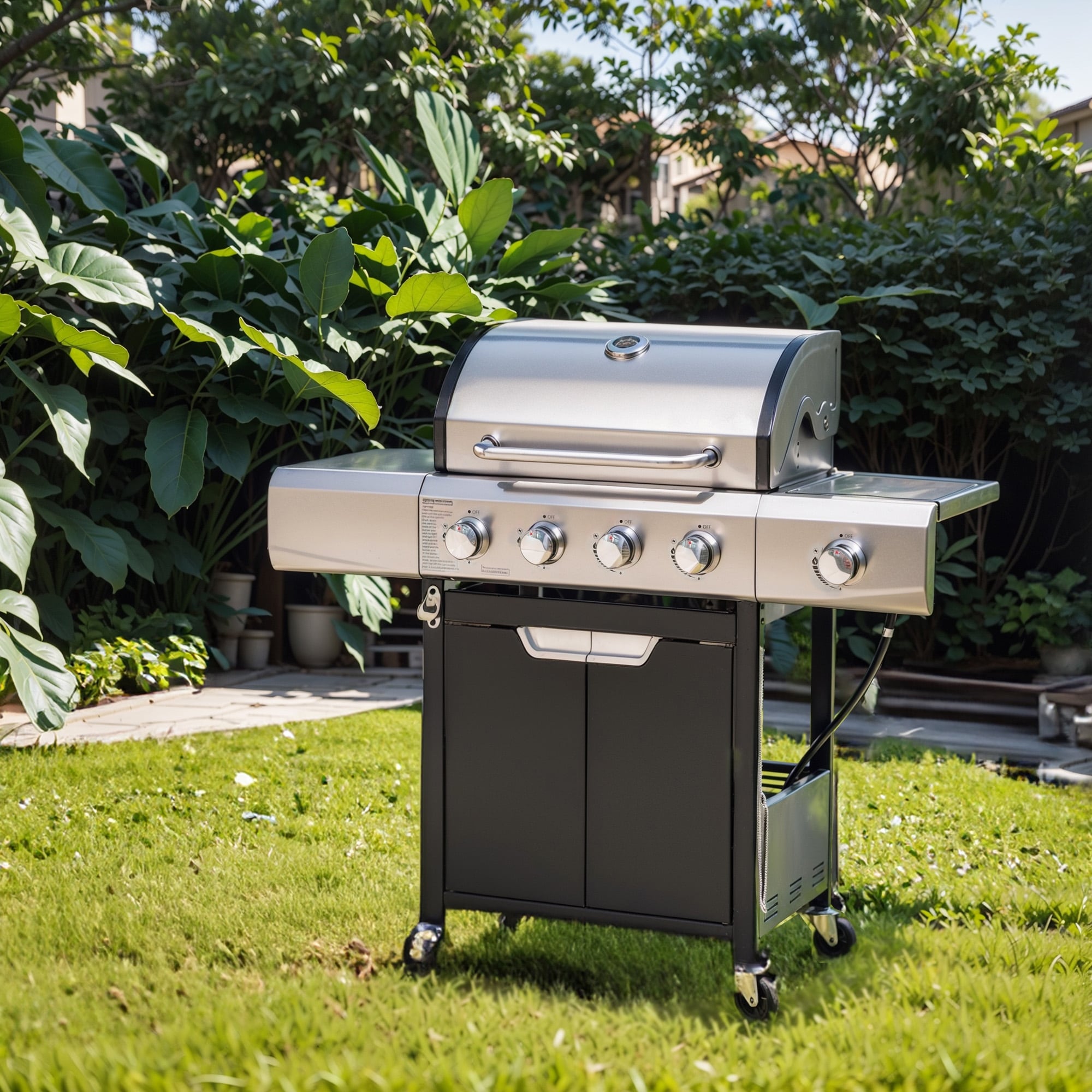 Kenmore 4 Burner Propane Gas Grill with Searing Side Burner in Stainless Steel Black Bed Bath Beyond 16964394