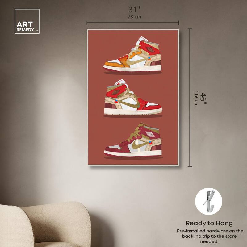 Sneaker Lineup Red Canvas by Art Remedy