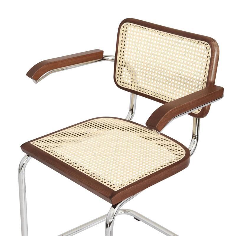 Breuer Chair Company Marcel Breuer Cesca Cane Cantilever Armchair Arm Chair w/ Chrome Steel Frame (Various Wood & Cane Colors)