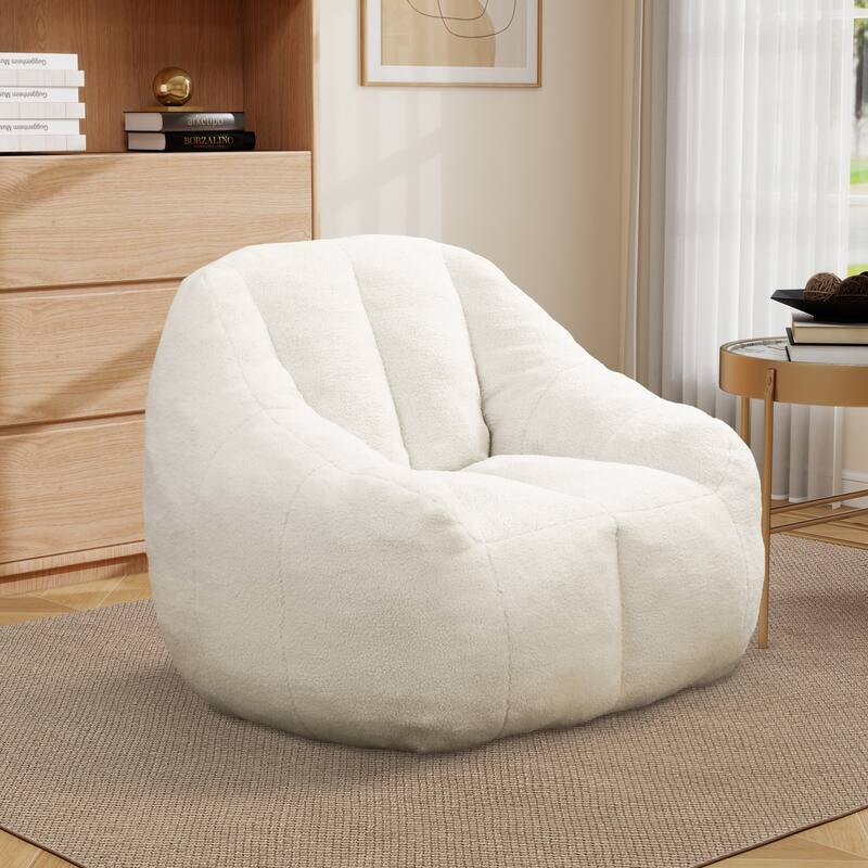 Upholstered Bean Bag Chair,Modern Lazy Floor Sofa Chair