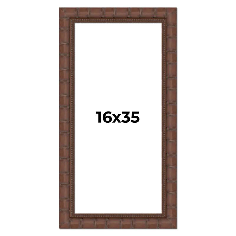 16x35 Frame Pewter Solid Wood Picture Frame Width 1.625 Inches | Interior Frame Depth 0.6875 Inches