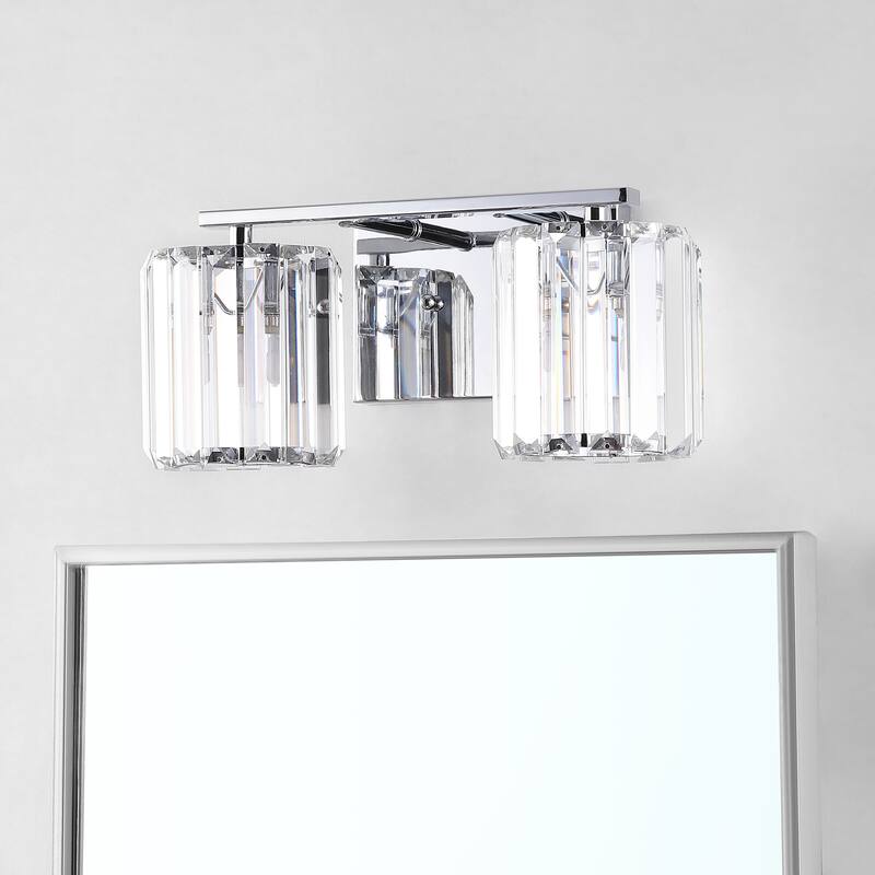 Spaulding Prism Vintage Metal/Glass Classic Glam LED Vanity Light, by JONATHAN Y