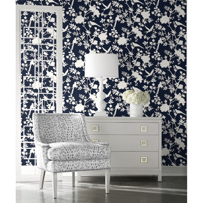 Luxe Haven Mono Toile Peel and Stick Wallpaper