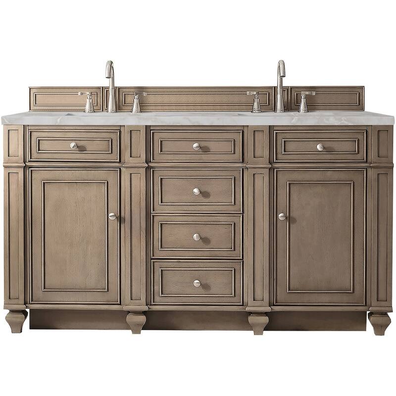 James Martin Vanities 157-V60D-FVSL Bristol 60" Free Standing Double - Whitewashed Walnut