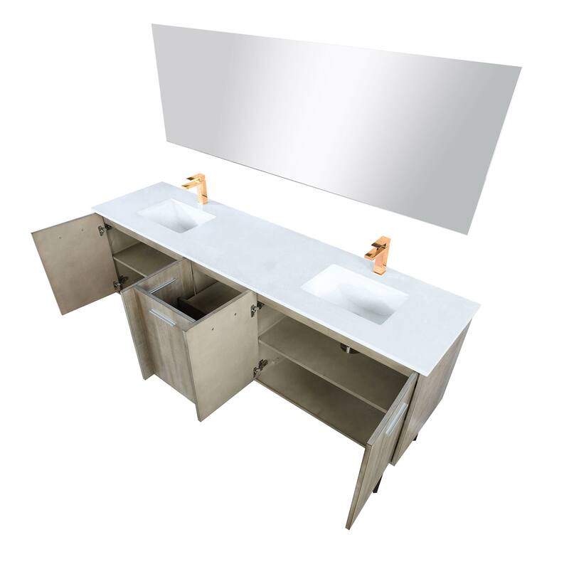 Lancy Bath Vanity with Cultured Marble Top, Sink, Mirror and Faucet