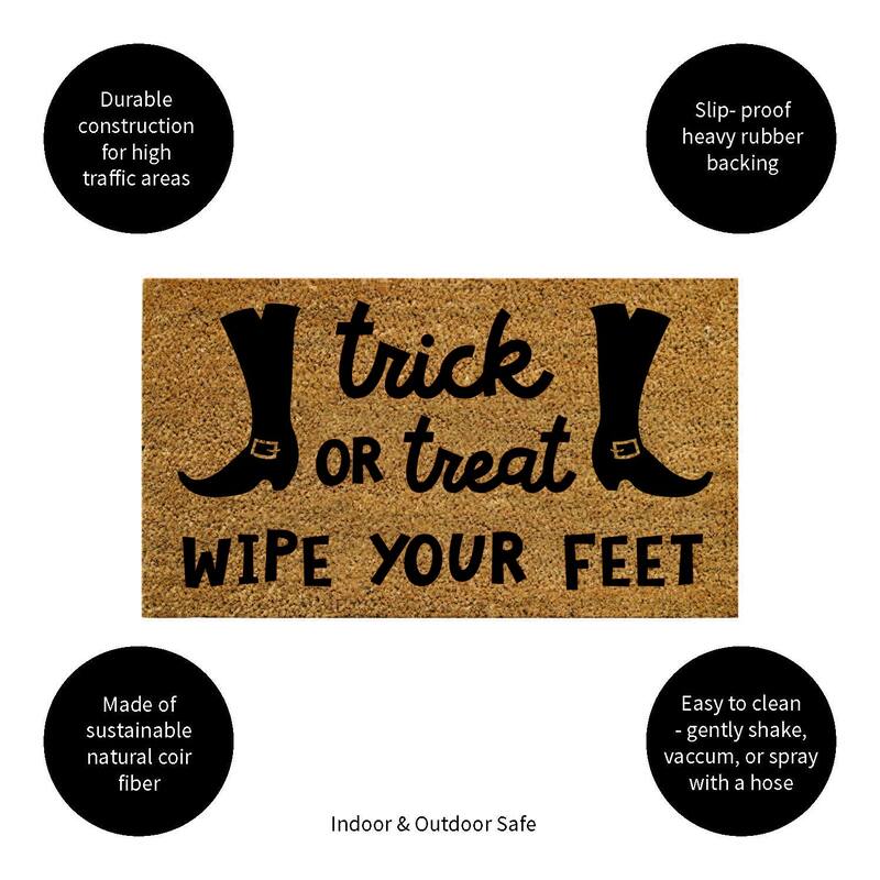 16 in. x 28 in. Coir Halloween Greeting "Trick or Treat Wipe Your Feet" Door Mat