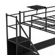preview thumbnail 19 of 18, Full Size Metal Loft Bed with L-Shaped Desk, RGB LED Lighting, USB Charging Station, Wardrobe Cabinet, Drawers, Ladder