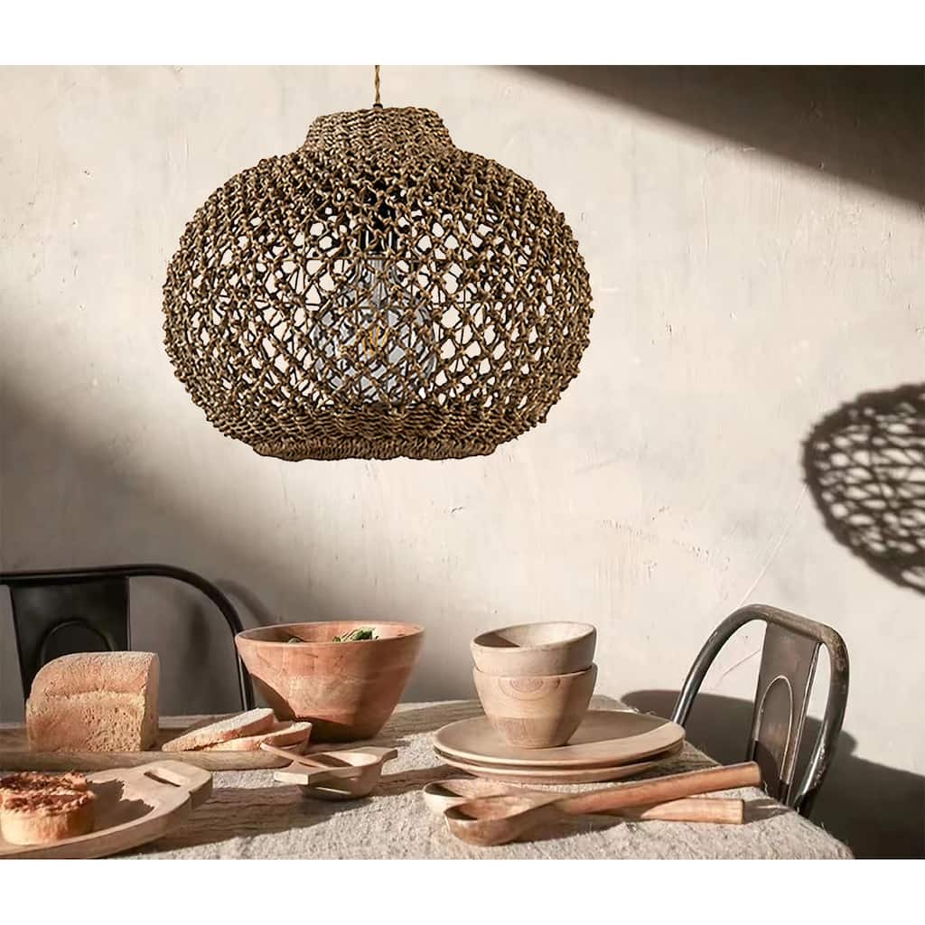 Arya Rattan Pendant Light - 13" x 16.1