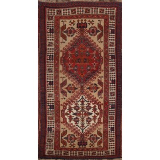Geometric Traditional Meshkin Persian Wool Area Rug Hand-knotted - 3'2 ...