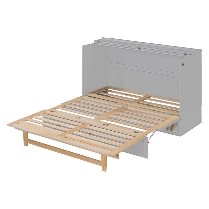 Queen Size Murphy Bed with Versatile Storage & Large Drawers
