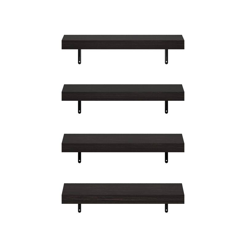 Furinno Tanna 22-Inch Wall Mounted Floating Display Shelves, Natural, Set of 4