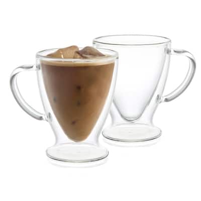 JoyJolt Declan Irish Double Wall Insulated Glasses, 10 Oz Set of Two Coffee Mugs