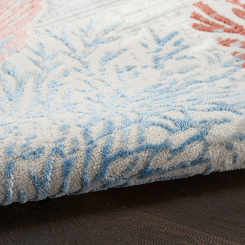 Nourison Pompeii Coastal Beach Shells and Coral Area Rug