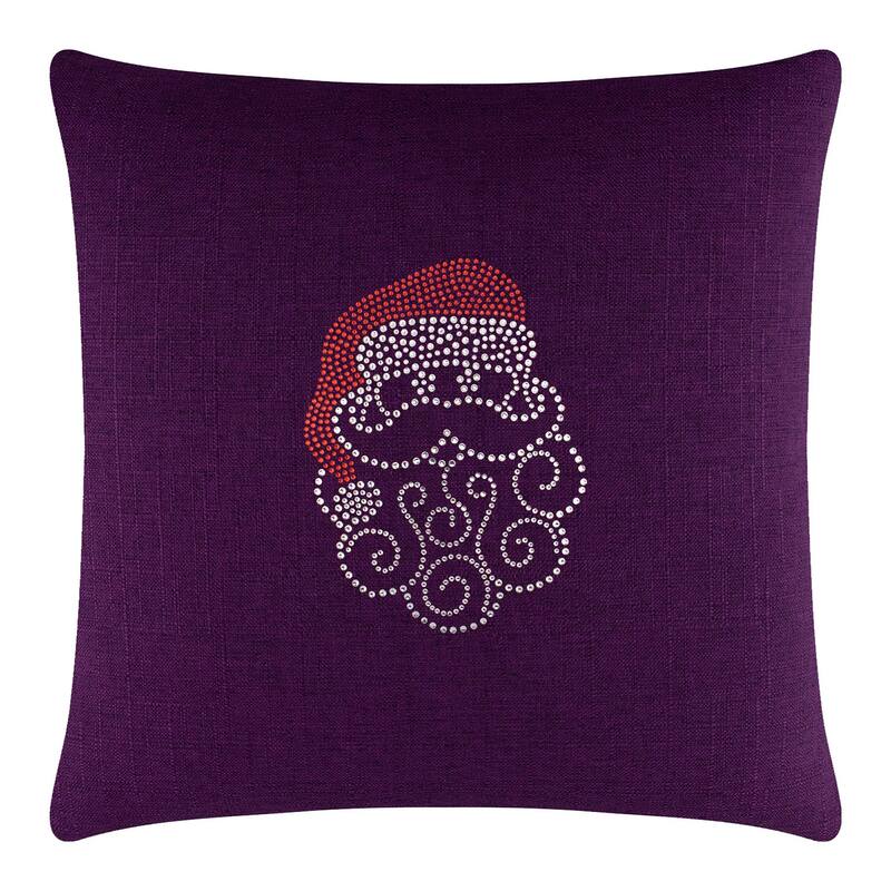 Sparkles Home Santa Rhinestone Pillow - Purple - 20 x 20