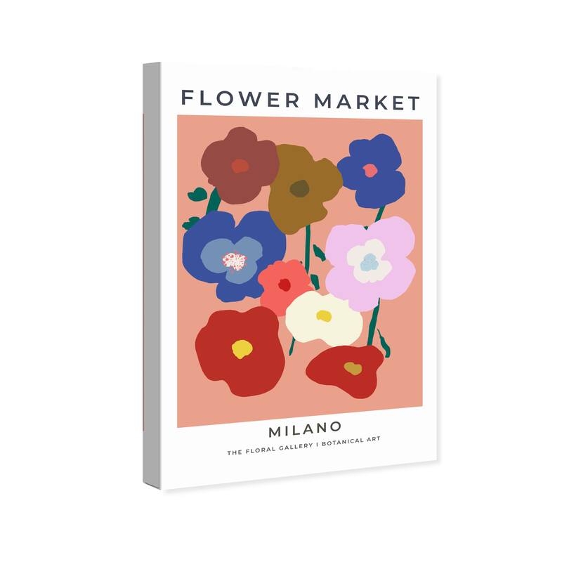 Wynwood Studio Canvas Floral and Botanical Flower Market Milano Pink and Modern & Contemporary Wall Art Canvas Print