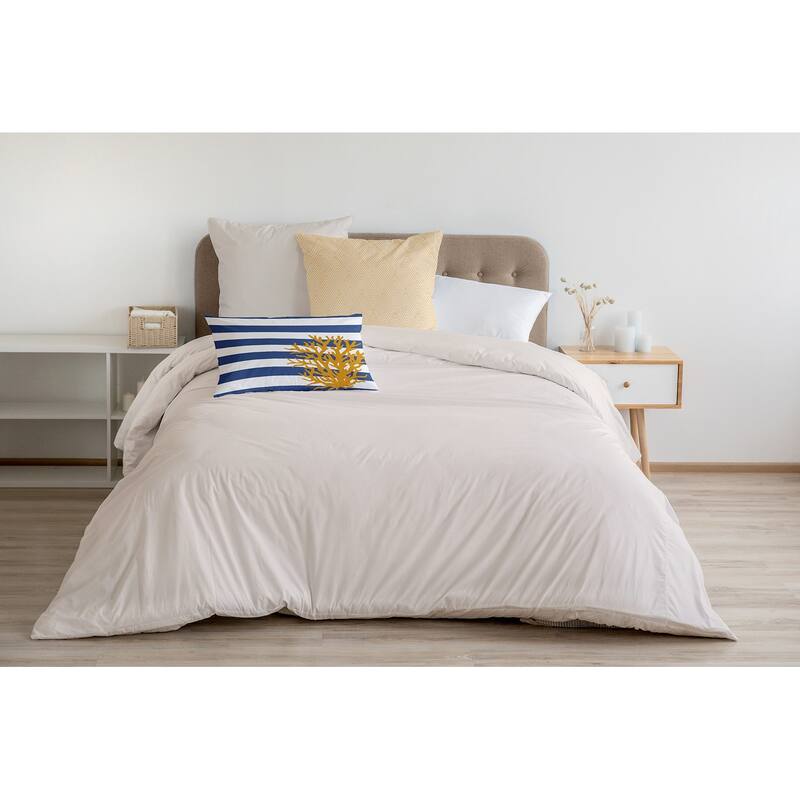 Coral and Stripes Decorative Throw Pillow