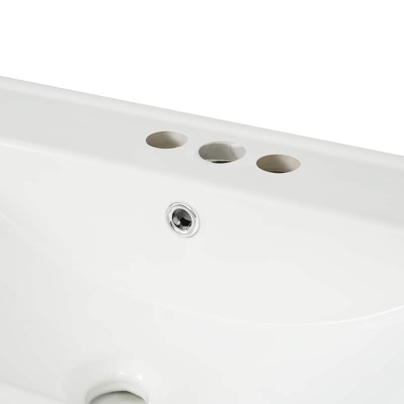 30-Inch Bathroom Vanity with Ceramic Sink and Versatile Storage